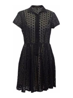 BCBG Black Short-sleeved Shirt Dress