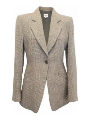 Armani Collezioni Grey and Cream Woollen Blazer