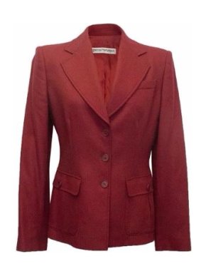 Emporio Armani Red Wool and Cashmere Blazer