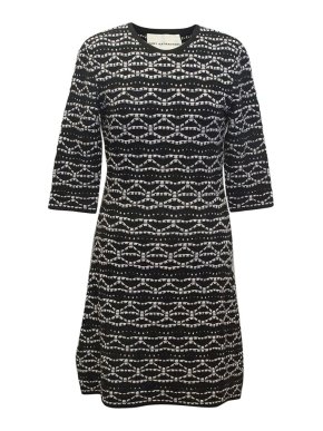 Mary Katrantzou Black Dress with White Pattern