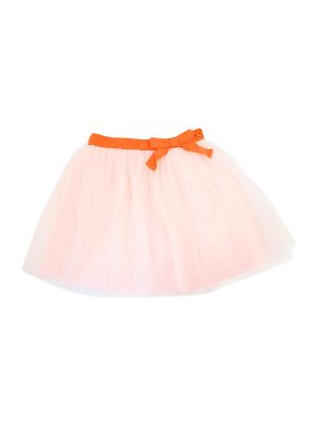 Il Gufo Girls Pink Tulle Skirt with Orange Waistband