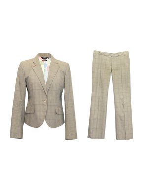 Paul Smith Black Collection Grey Plaid Trouser Suit