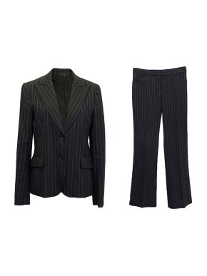 Theory black and blue striped suit