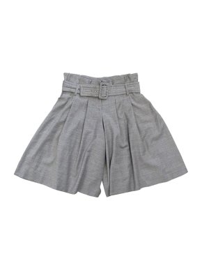 Matthew Williamson Grey High-Waisted Pleated Shorts