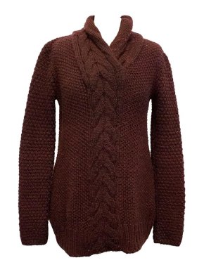 Balenciaga Burgundy Chunky Jumper
