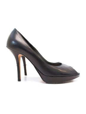 Dior Black Peep Toe Heeled Pumps