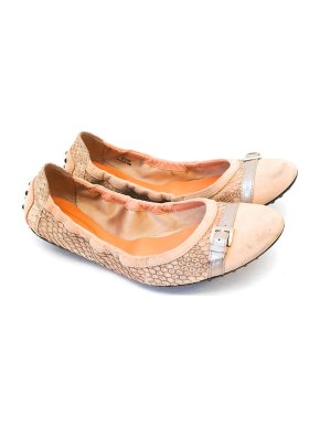 Tod's python pale pink flats