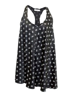 Pierre Balmain Black Silk Top with Paisley Print