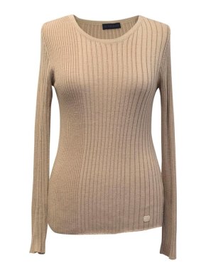 Tru by Trussardi Beige Ribbed Jumper