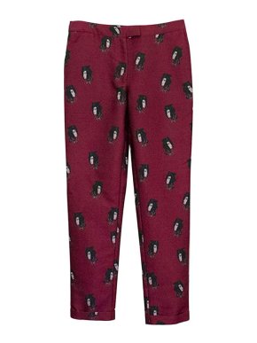 Osman Yousefzada burgundy print trousers