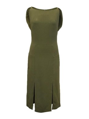 Osman green midi sleeveless dress