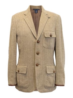 Ralph Lauren Brown Herringbone Blazer