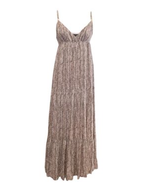 Armani Exchange Pink & Brown Patterned Maxi Dress