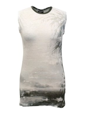 Balmain Grey Print Tank Top