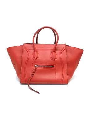 Celine Red Medium Luggage Phantom Tote Bag