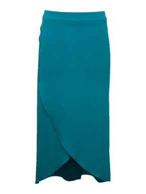 Osman Light Blue Silk Wrap Skirt