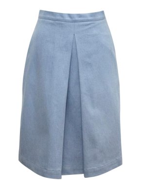 Osman Blue Denim A-line Skirt