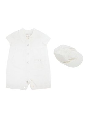 Heritage 'Cain' Off-White Romper With Mother of Pearl Buttons