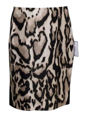 Diane von Furstenberg Black & Leopard Pencil Skirt
