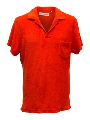 Orlebar Brown Red Polo T-shirt in Terrycloth