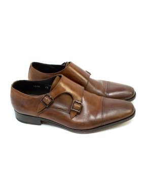 To Boot New York Brown Leather Grant Monk Strapped Shoes