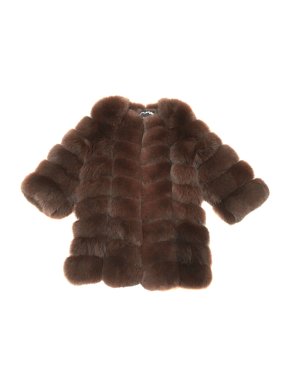 Brown fox fur coat