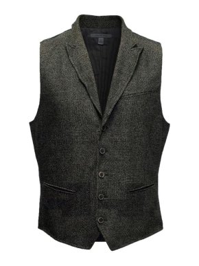 John Varvatos Brown Wool Vest