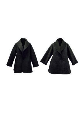 Temperley Black Diega Reversible Quilted Coat