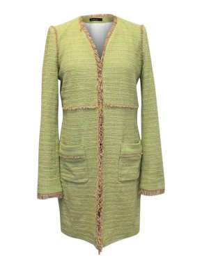 Marc Cain Green and Beige Tweed Coat