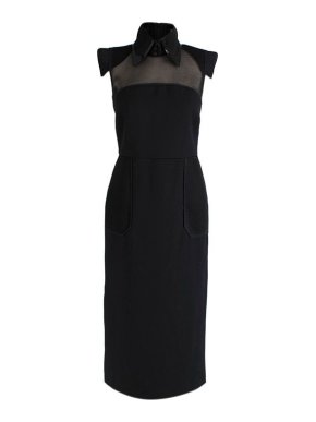 Fendi black twill & AirTex dress