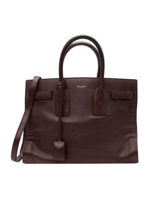 Saint Laurent Sac de Jour burgundy  leather tote