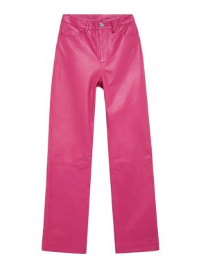 Birger Christensen Magenta Lynn Leather Pants