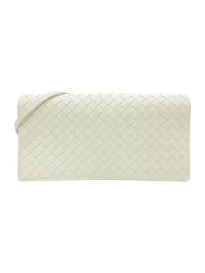 Bottega Veneta white leather Intrecciato leather crossbody bag