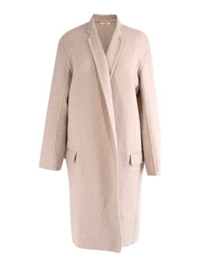 Celine beige marl double faced cashmere coat