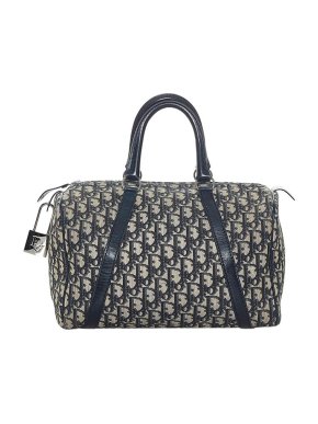 Dior navy Oblique canvas Boston bag