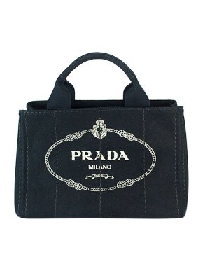 Prada black canvas Canapa Logo tote bag