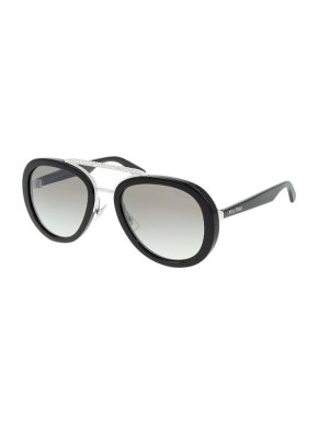 Miu Miu Crystal Embellished Aviator Sunglasses
