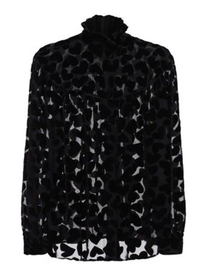 Saint Laurent Velvet Heart Devore Blouse