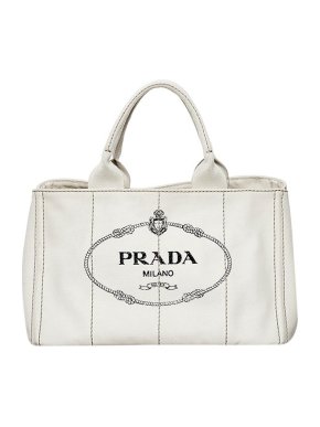 Prada white canvas Canapa Logo tote bag