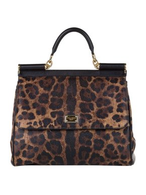 Dolce & Gabbana leopard print leather Miss Sicily bag