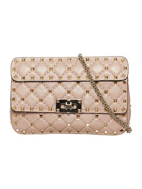 Valentino Garavani poudre pink leather Rockstud Spike bag