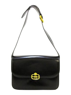 Celine vintage black leather Horse Carriage bag