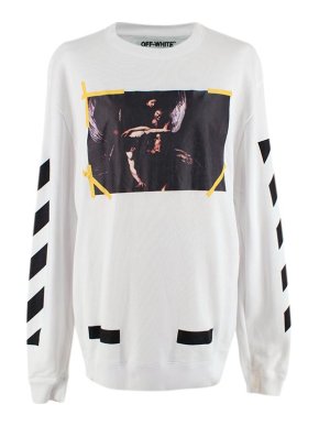 Virgil Renaissance Print White Cotton Sweatshirt