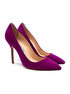 Manolo Blahnik Magenta Suede Pumps