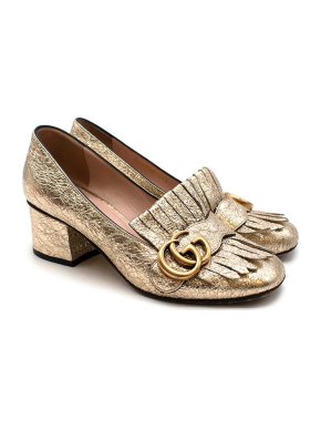 Gucci Metallic GG Marmont Heels
