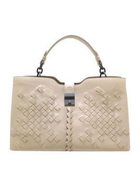 Bottega Veneta ivory Intrecciato leather Napoli tote bag