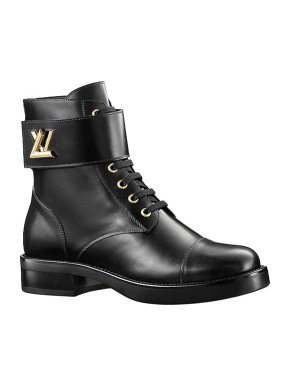 Louis Vuitton Black Leather Wonderland Ranger Boots