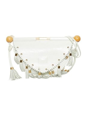 Givenchy white leather tasselled crossbody bag