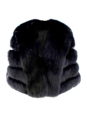 Saga Black Fox Fur Cape