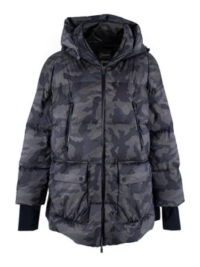 Herno Camouflage Laminated Hooded Puffer Jacket